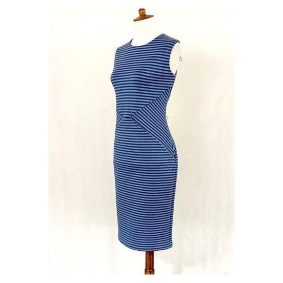 Calvin Klein Sleeveless Striped Scuba Knit Sheath - Picture 5 of 12